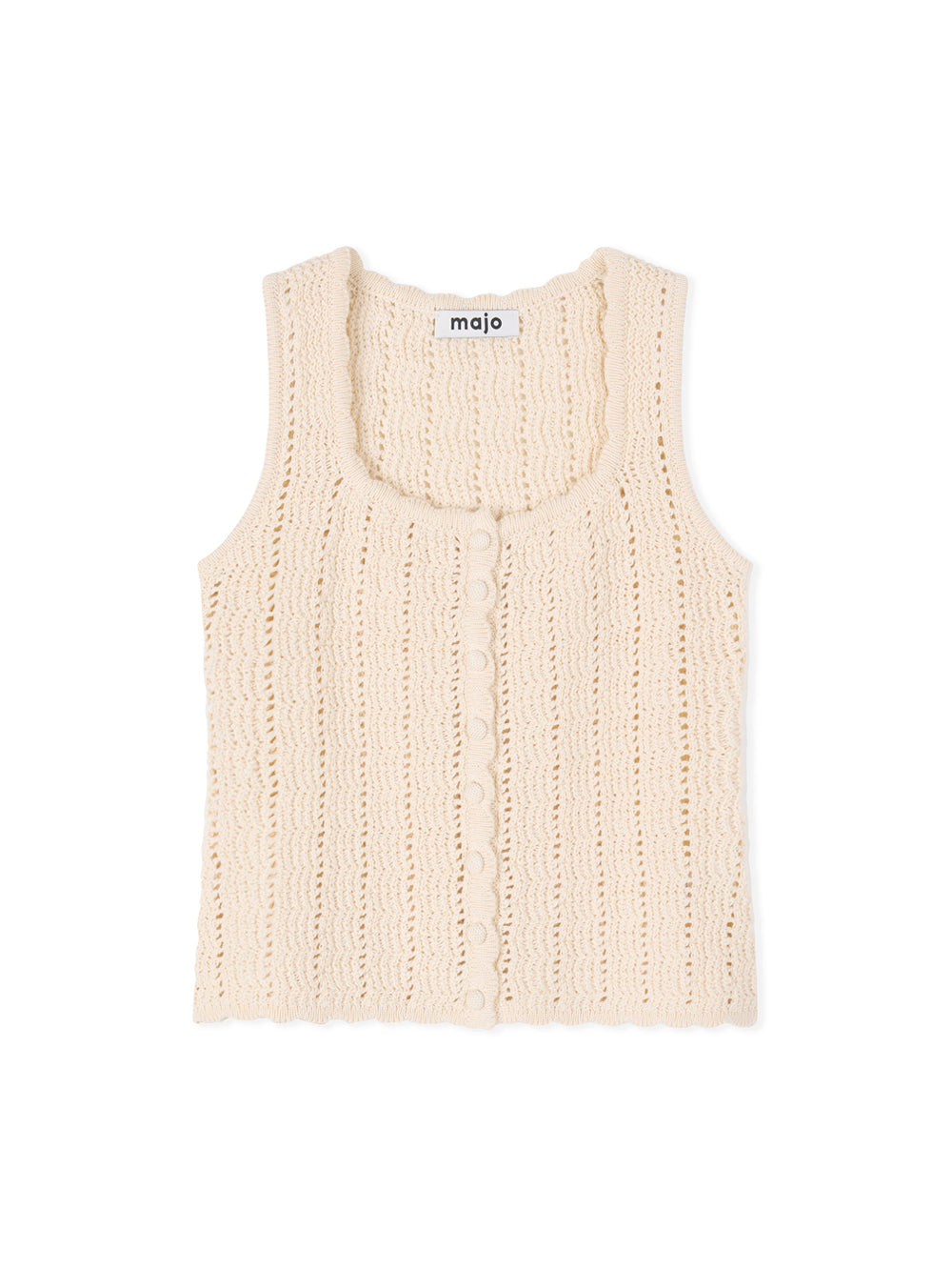 Lacy Crochet Sleeveless [Ivory]