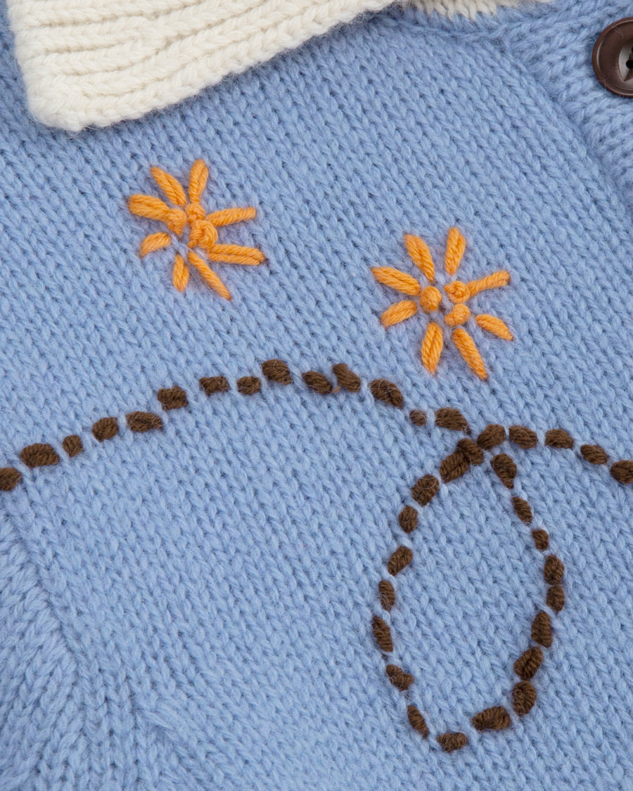 Wendy Hand Embroidery Cardigan [Vanilla Blue]