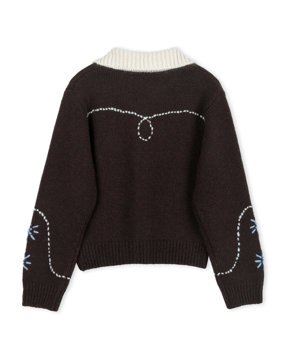 Wendy Hand Embroidery Cardigan [Deep Brown]