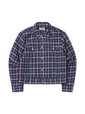 Linen Check Trucker Jacket [Blue]