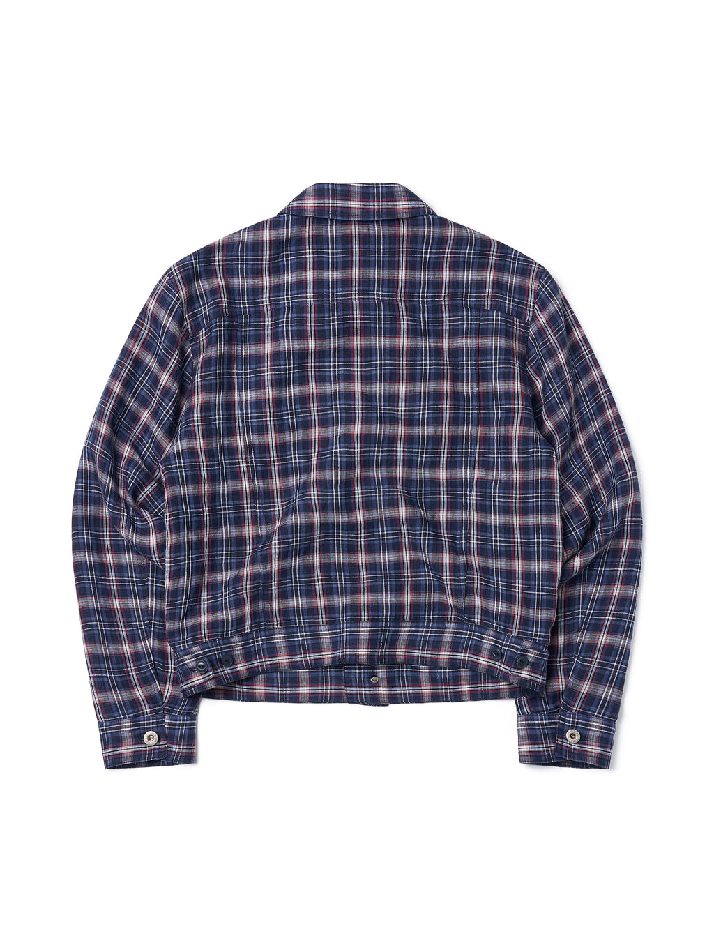 Linen Check Trucker Jacket [Blue]