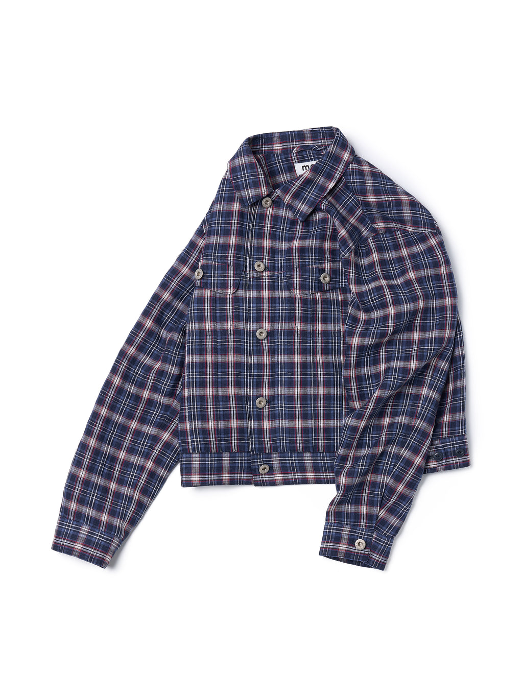 Linen Check Trucker Jacket [Blue]