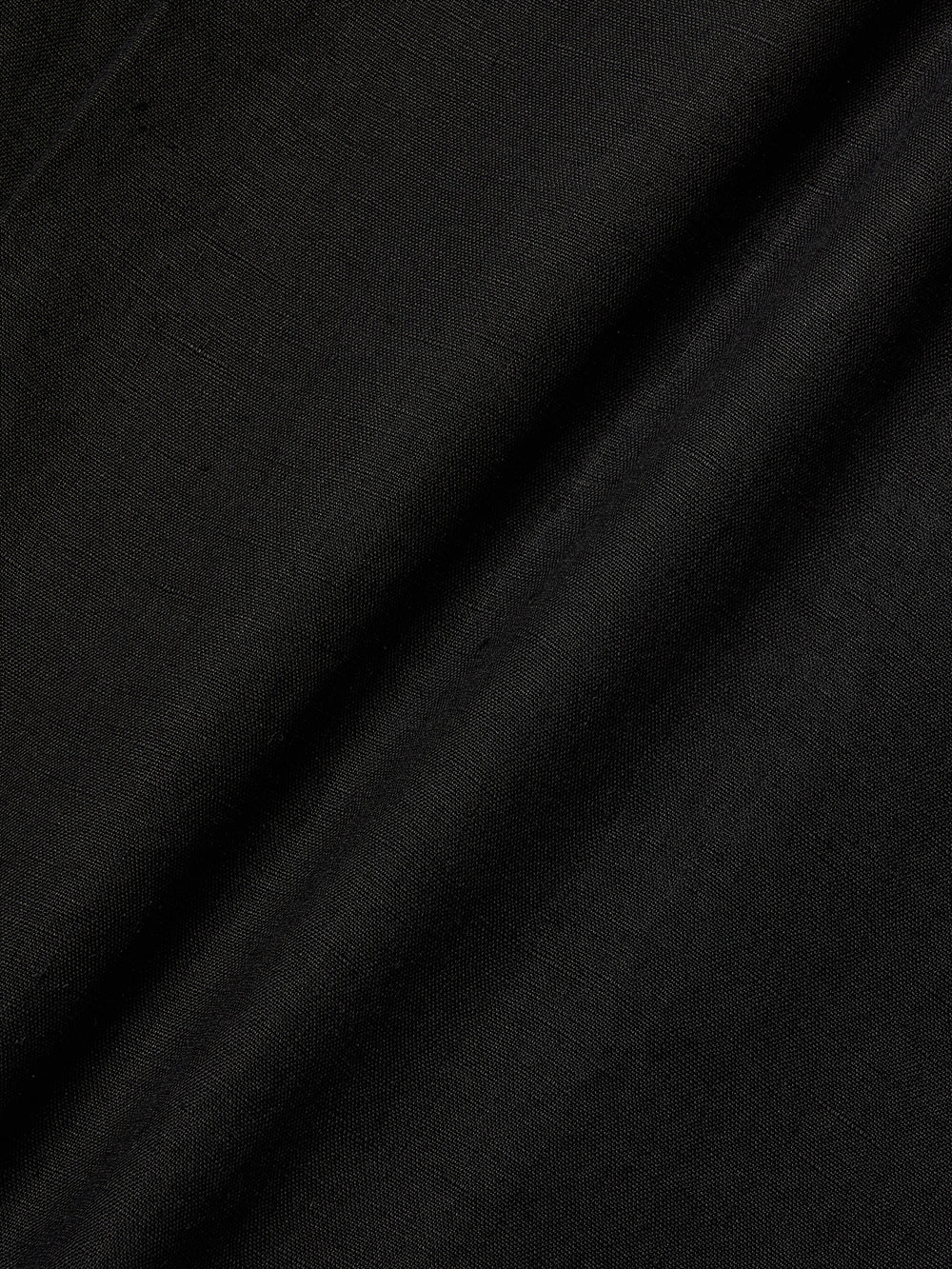 Linen Wrapped Neck Blouse [Black]