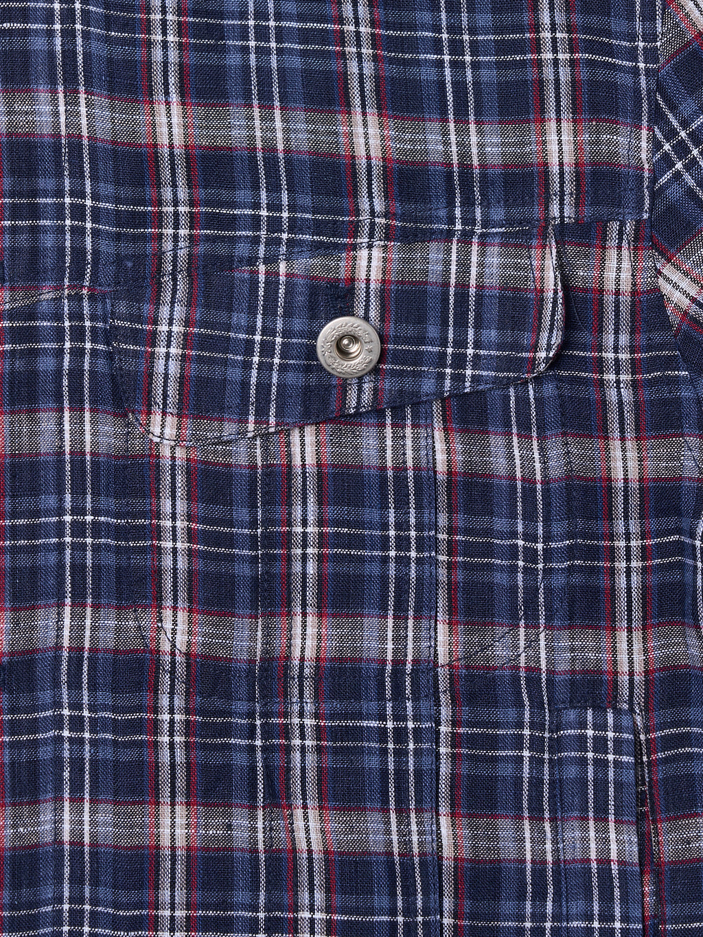 Linen Check Trucker Jacket [Blue]