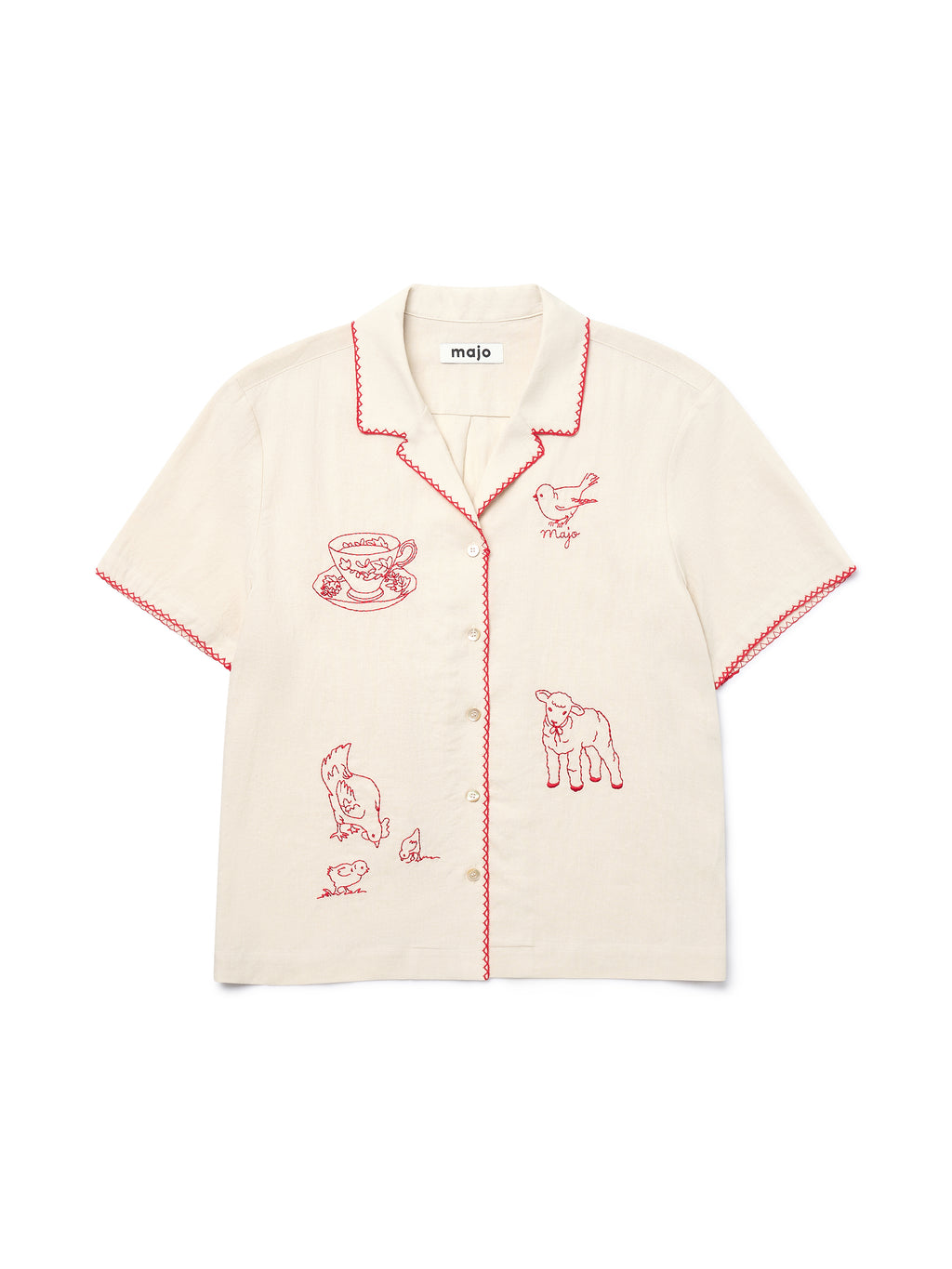 Red-Stitch Linen Shirt