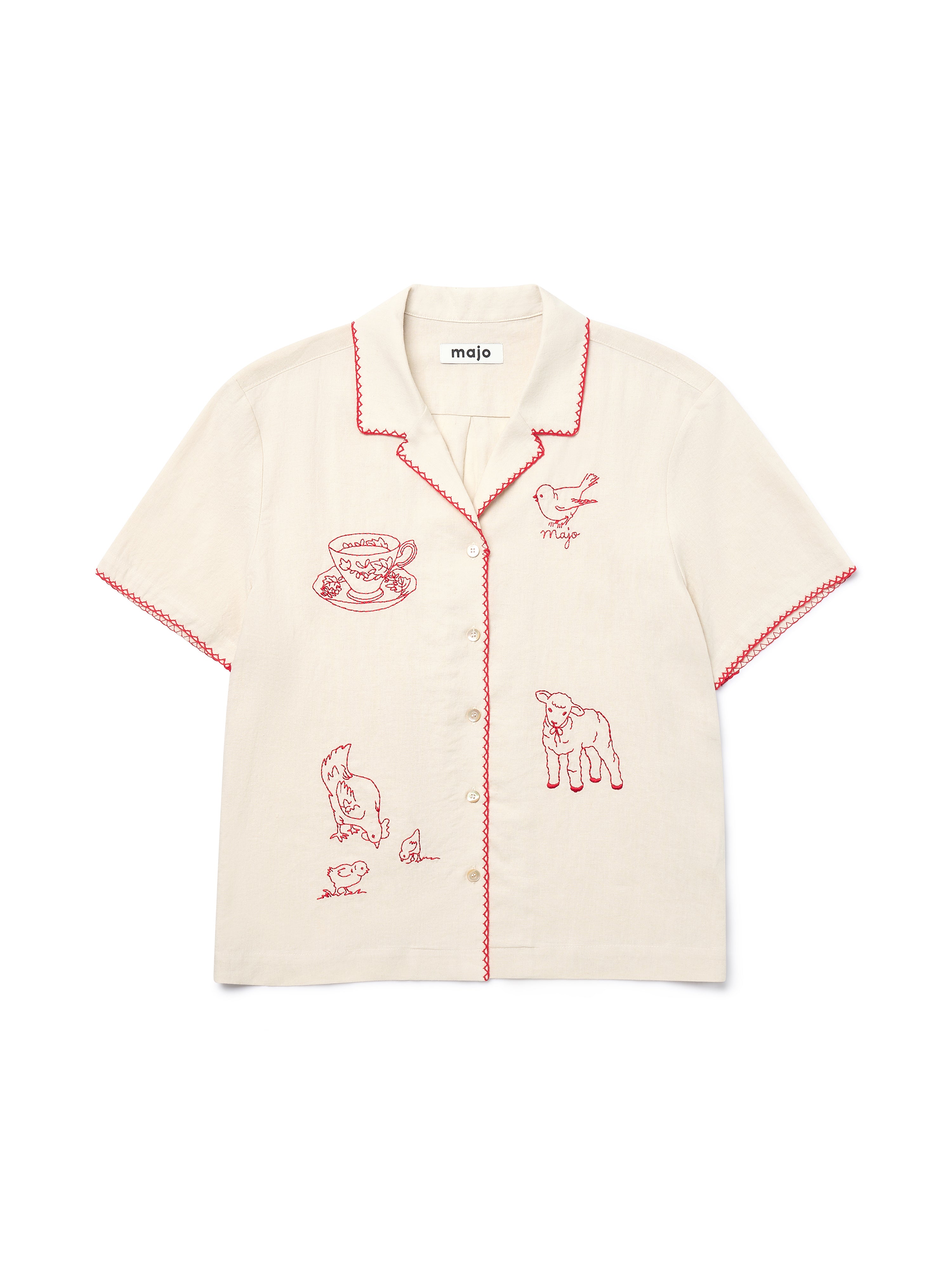 Red-Stitch Linen Shirt