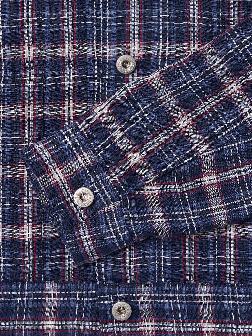 Linen Check Trucker Jacket [Blue]