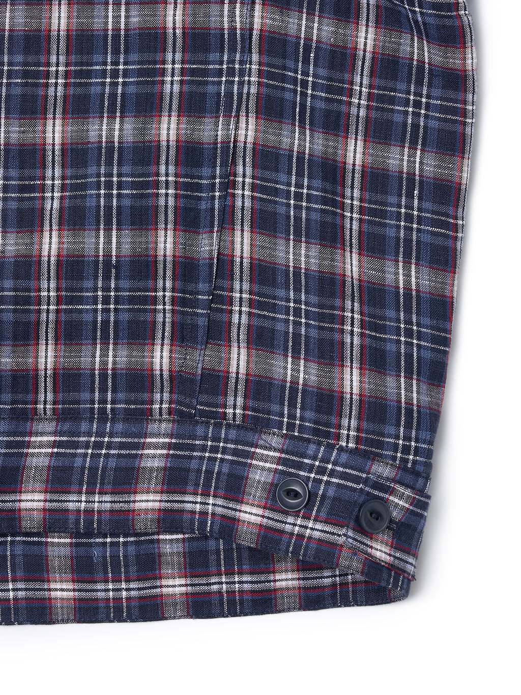 Linen Check Trucker Jacket [Blue]