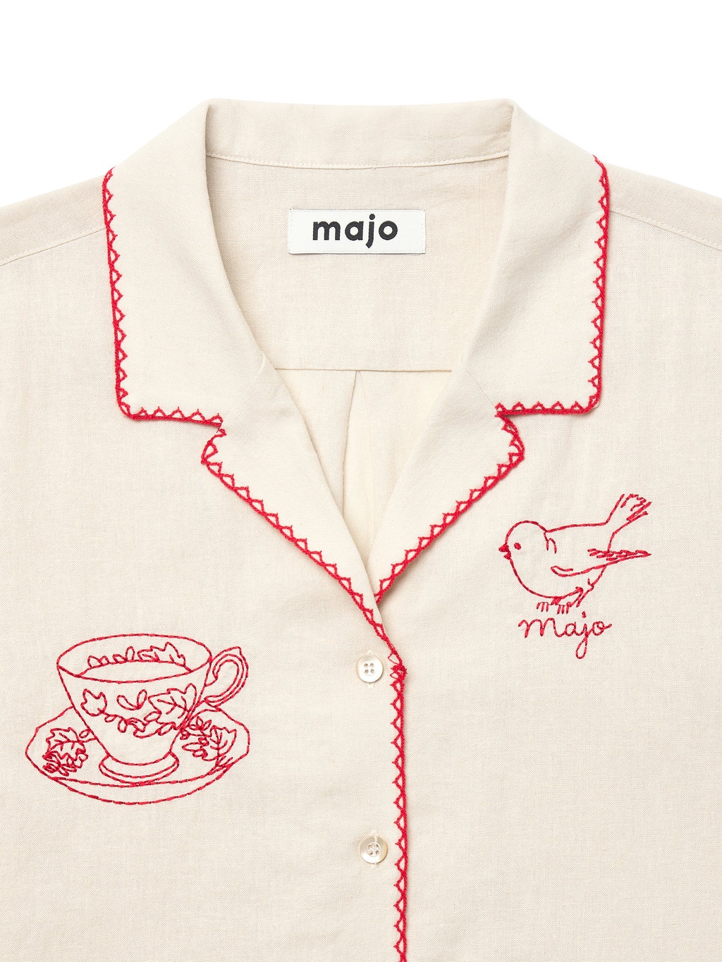 Red-Stitch Linen Shirt