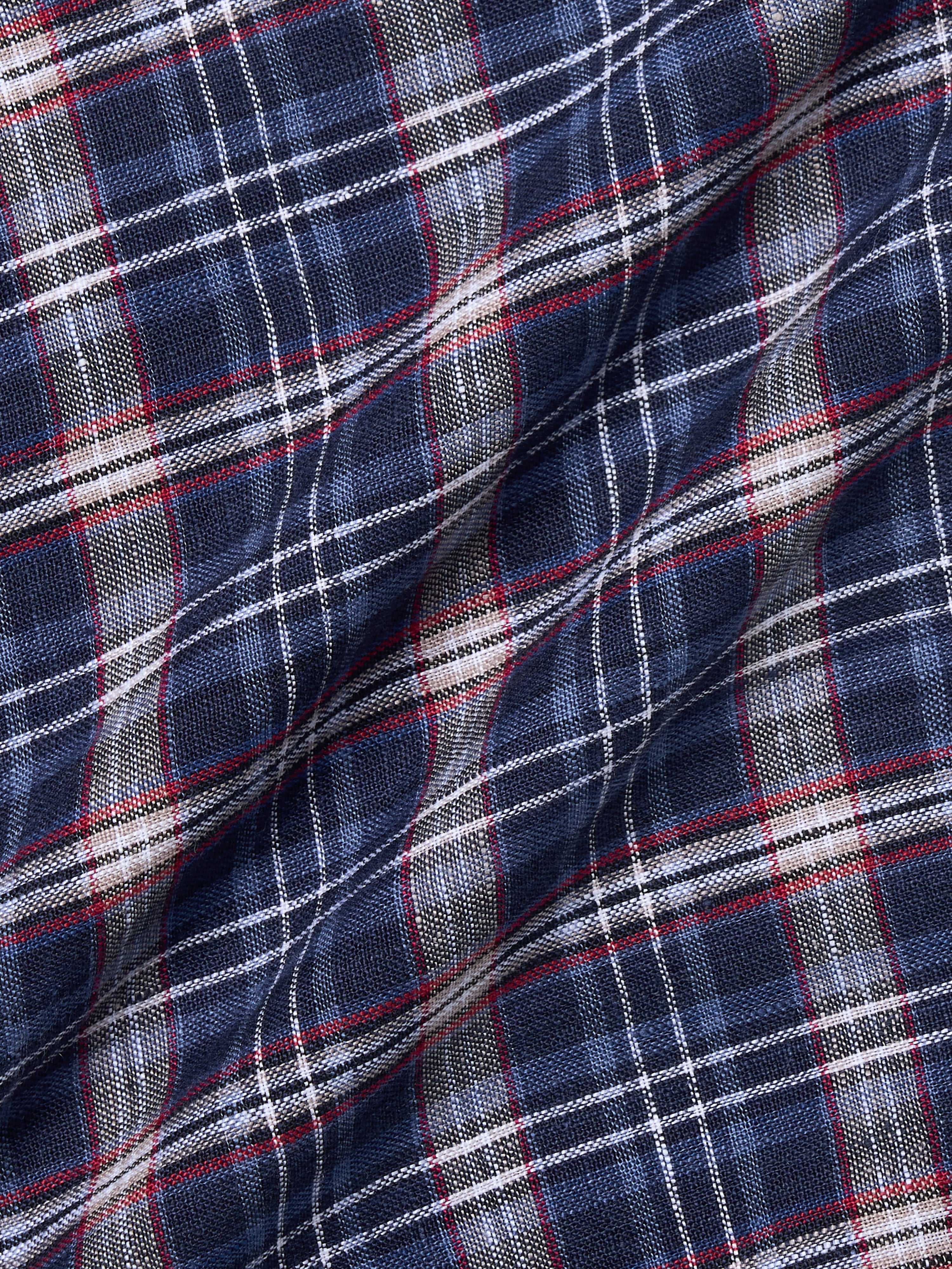 Linen Check Trucker Jacket [Blue]