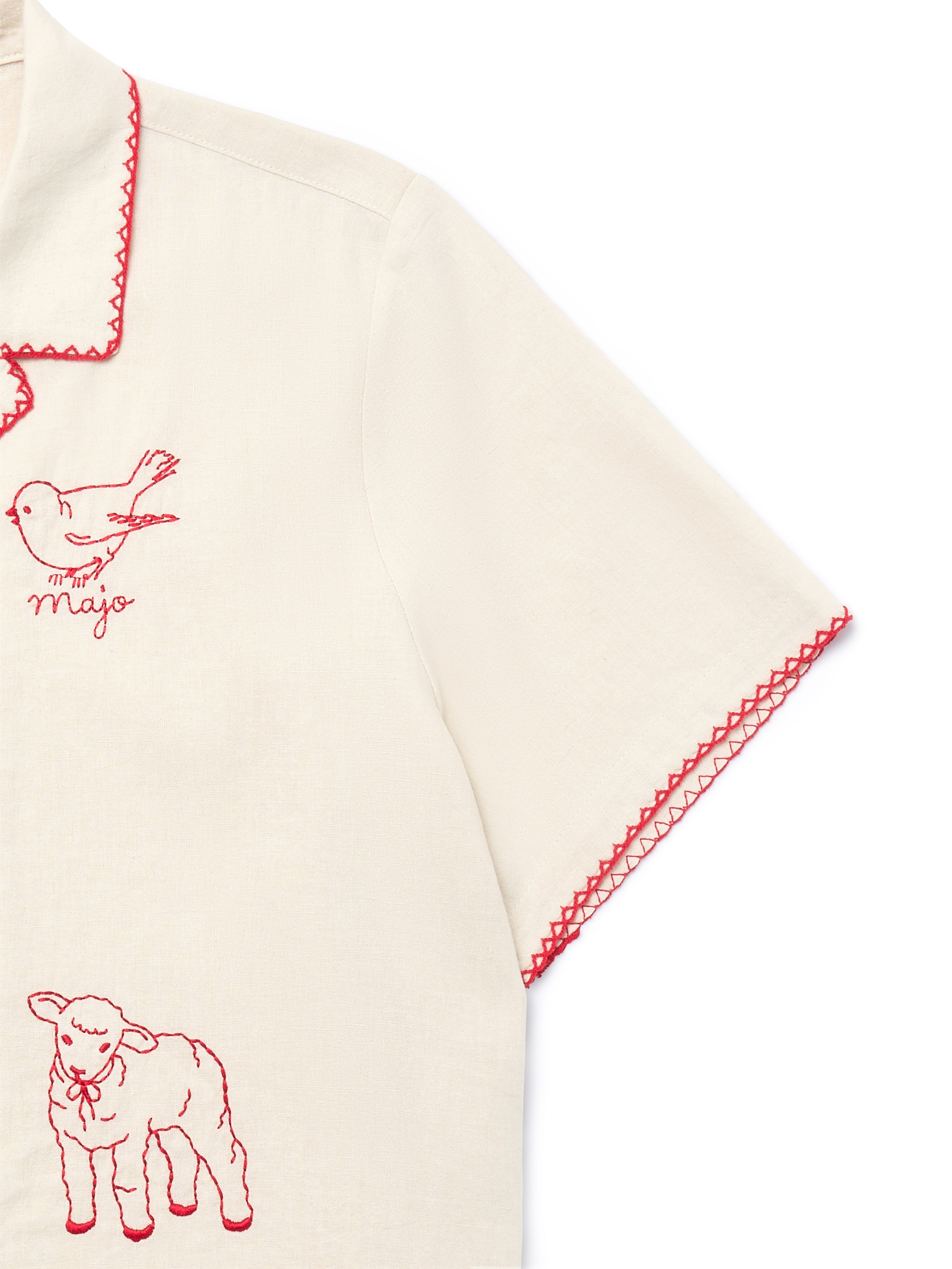 Red-Stitch Linen Shirt