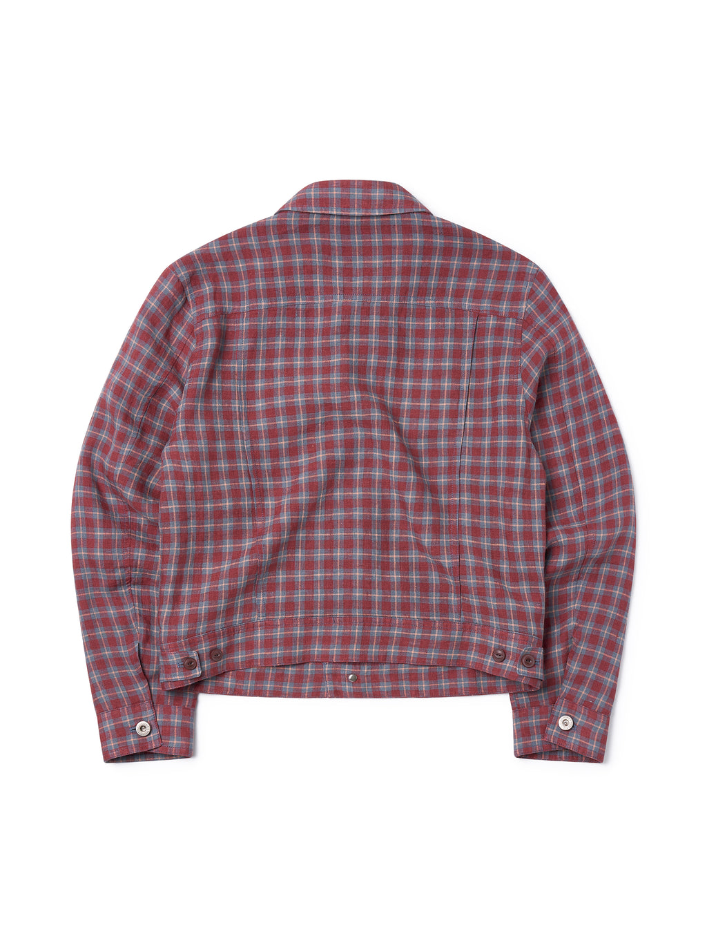 Linen Check Trucker Jacket [Vintage Red]