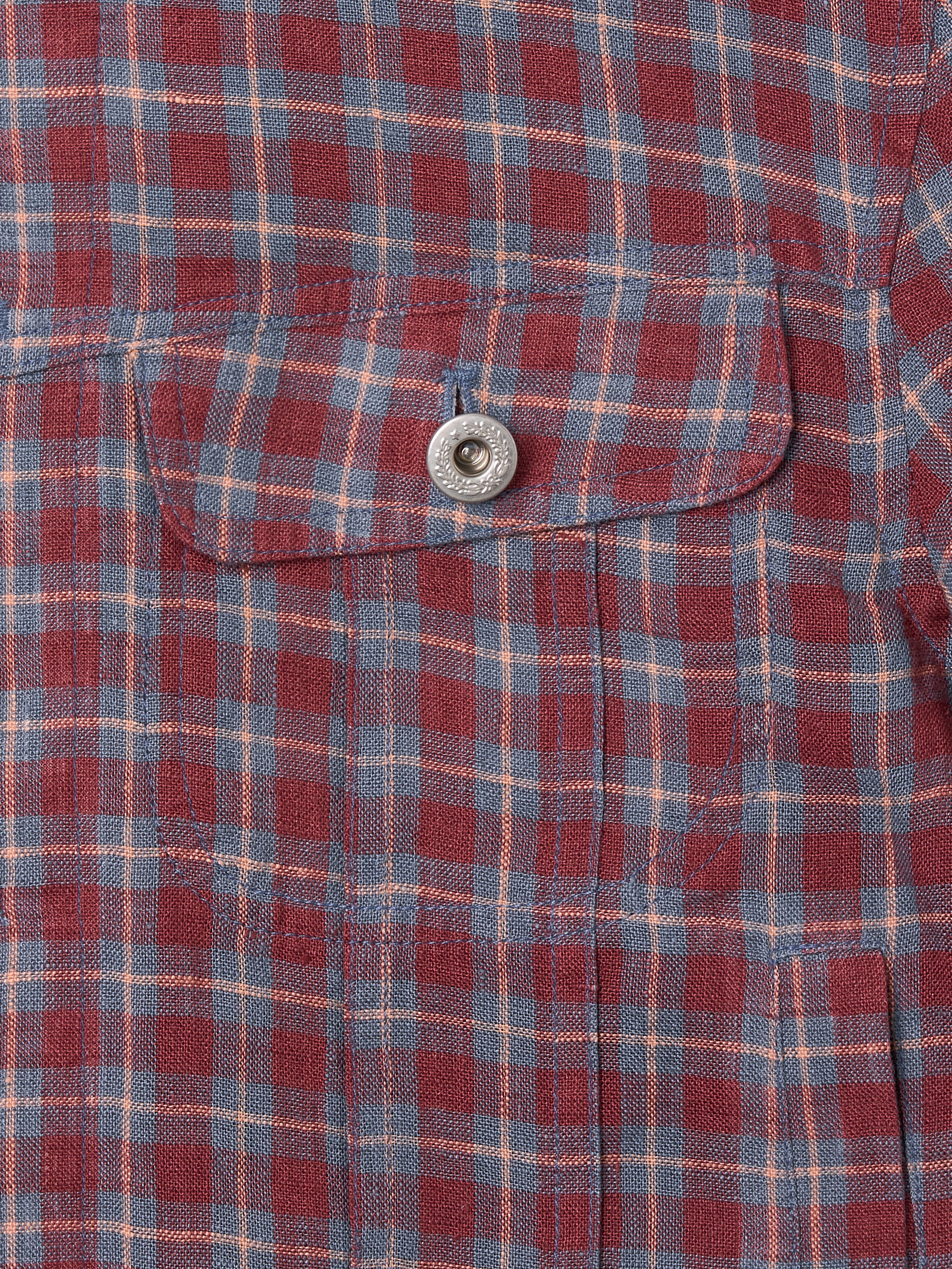 Linen Check Trucker Jacket [Vintage Red]