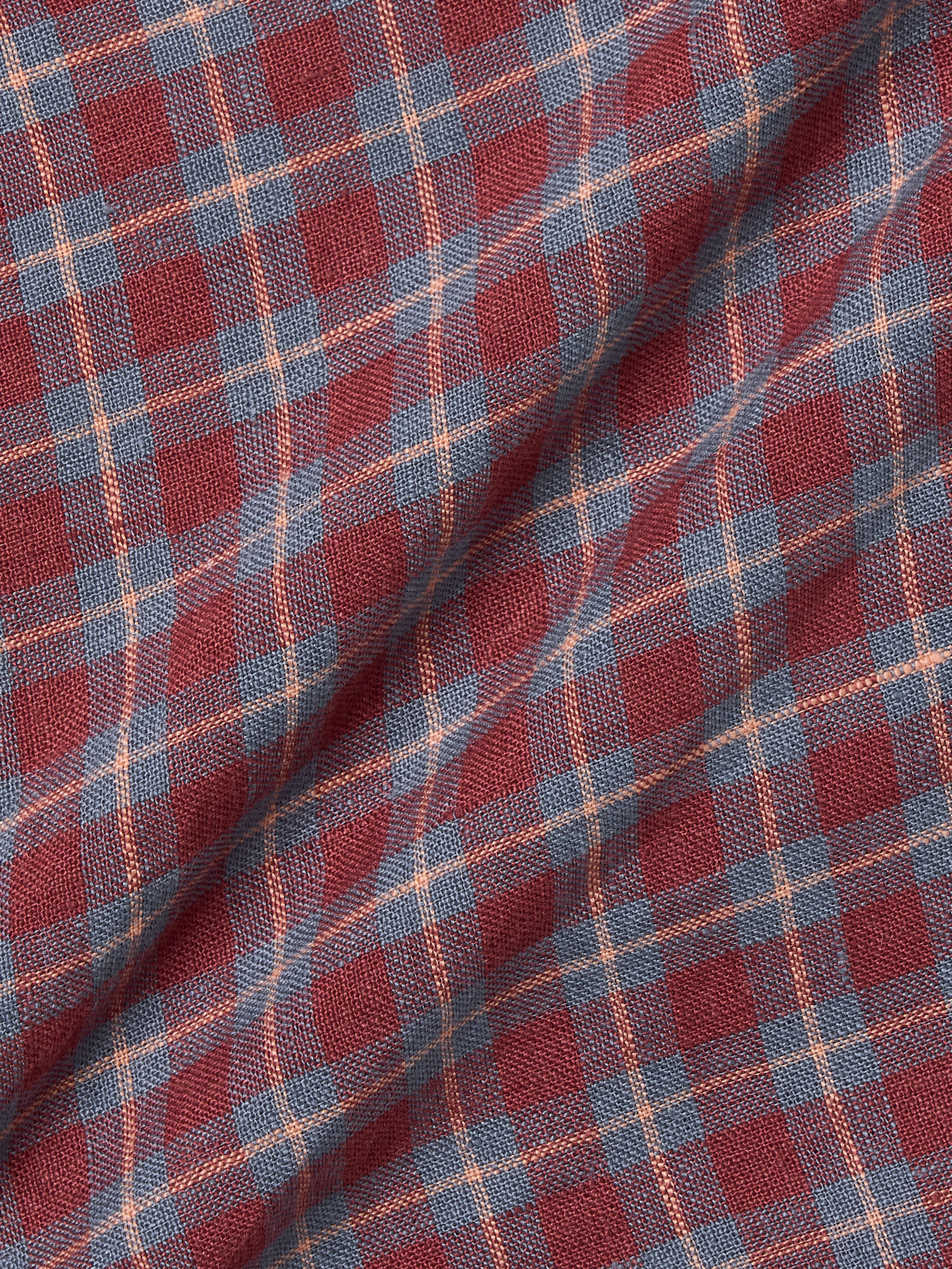 Linen Check Trucker Jacket [Vintage Red]