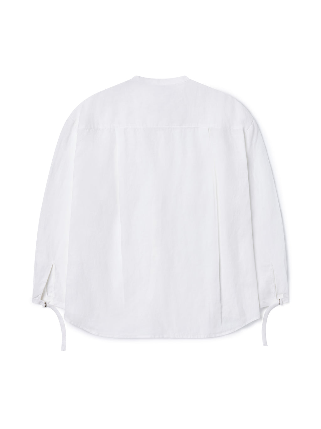 Linen Wrapped Neck Blouse [White]