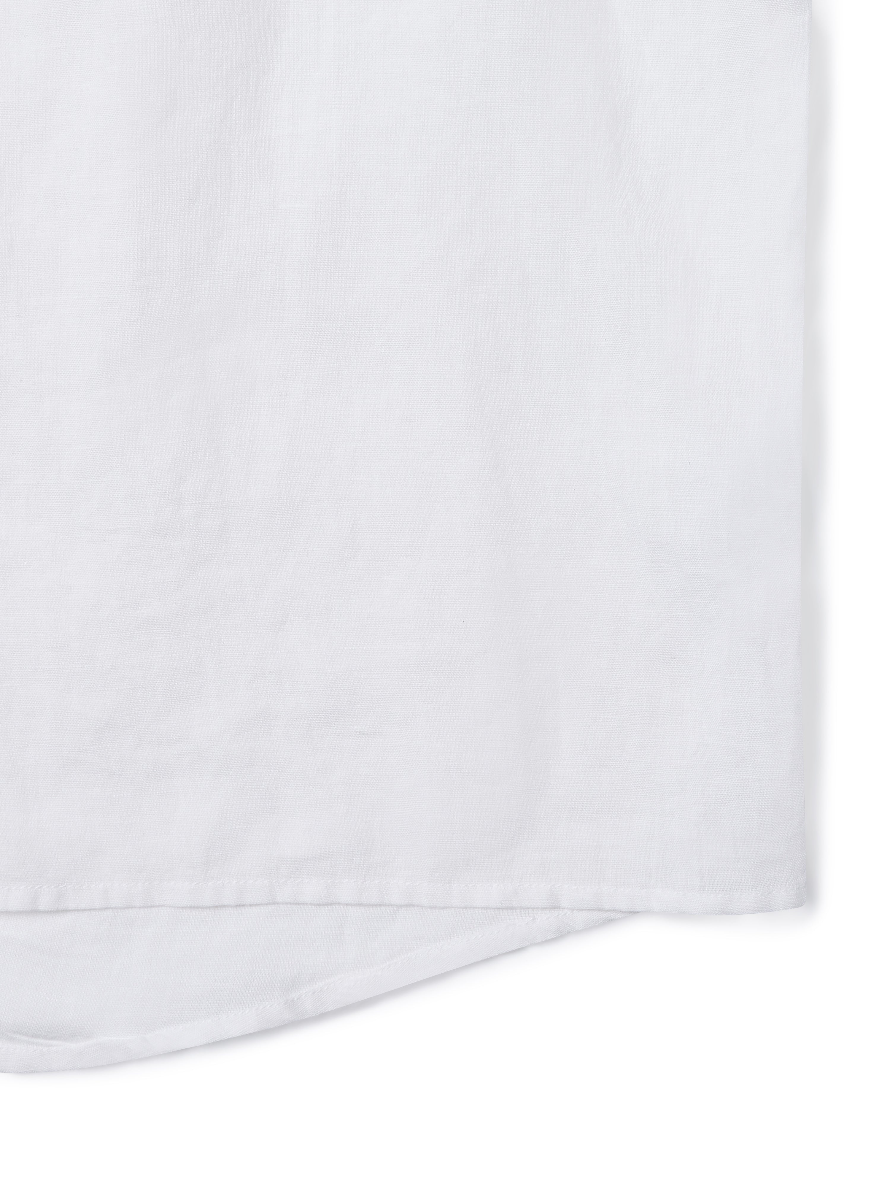 Linen Wrapped Neck Blouse [White]