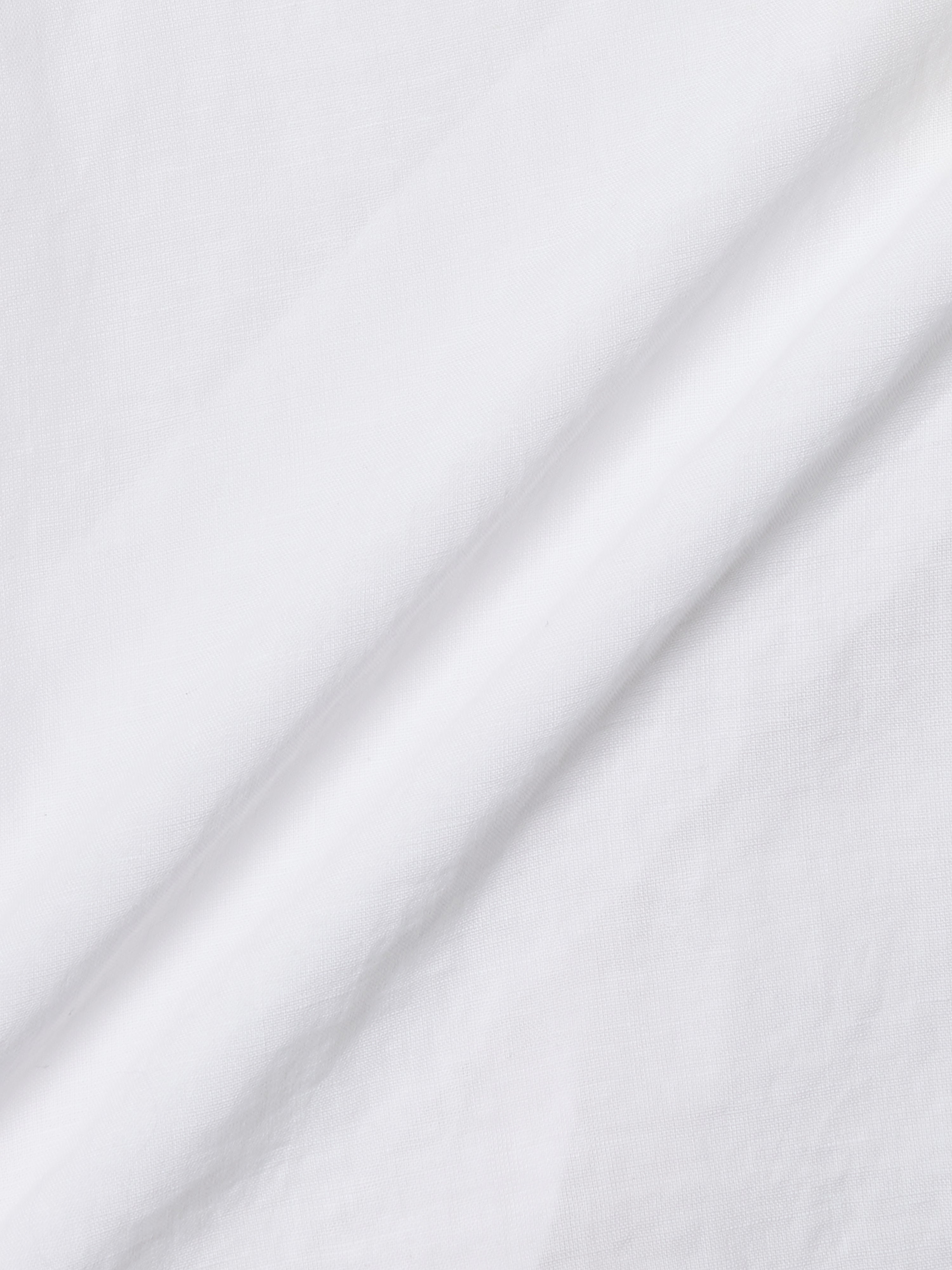 Linen Wrapped Neck Blouse [White]