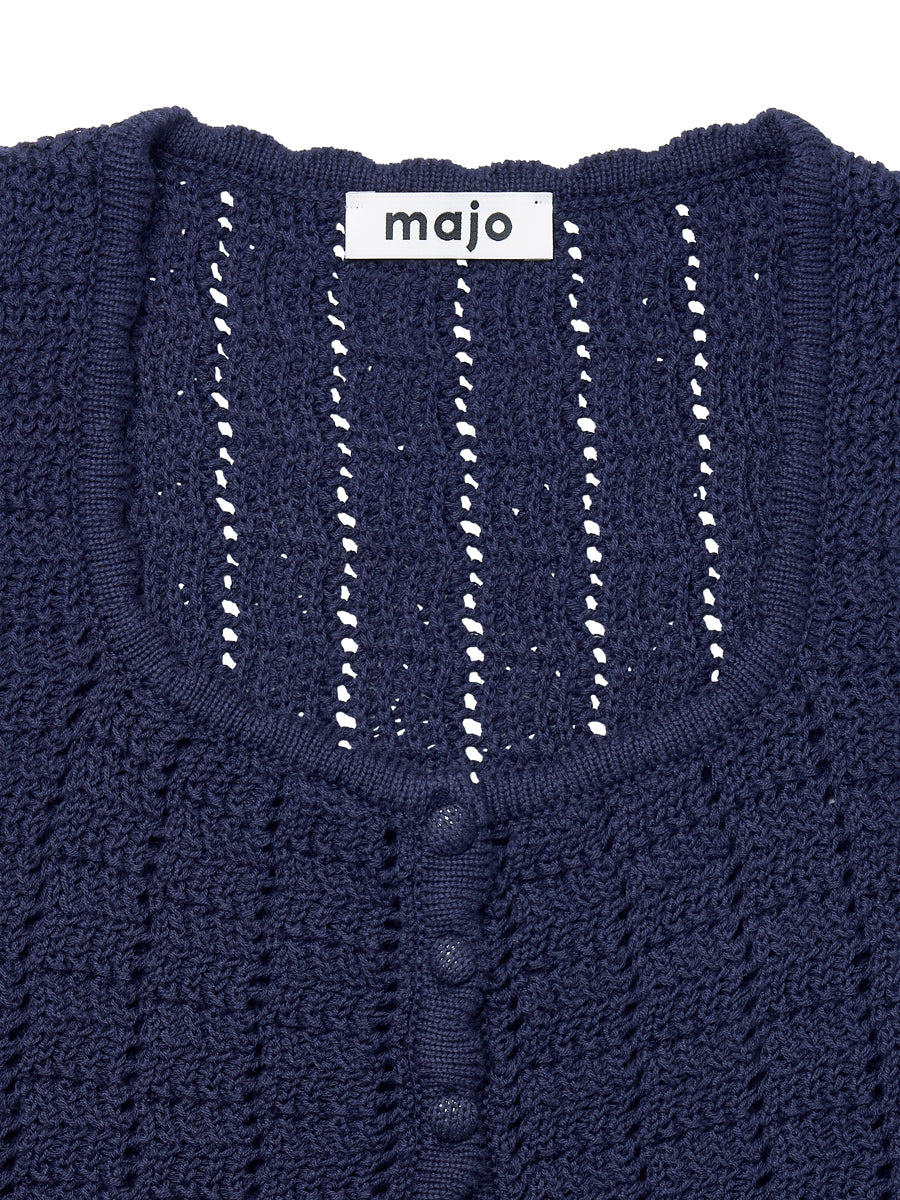 Lacy Crochet Sleeveless [Navy]