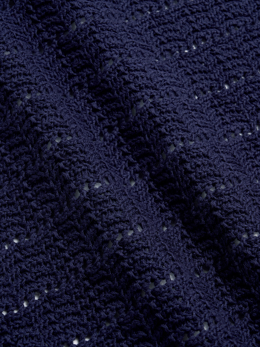 Lacy Crochet Sleeveless [Navy]