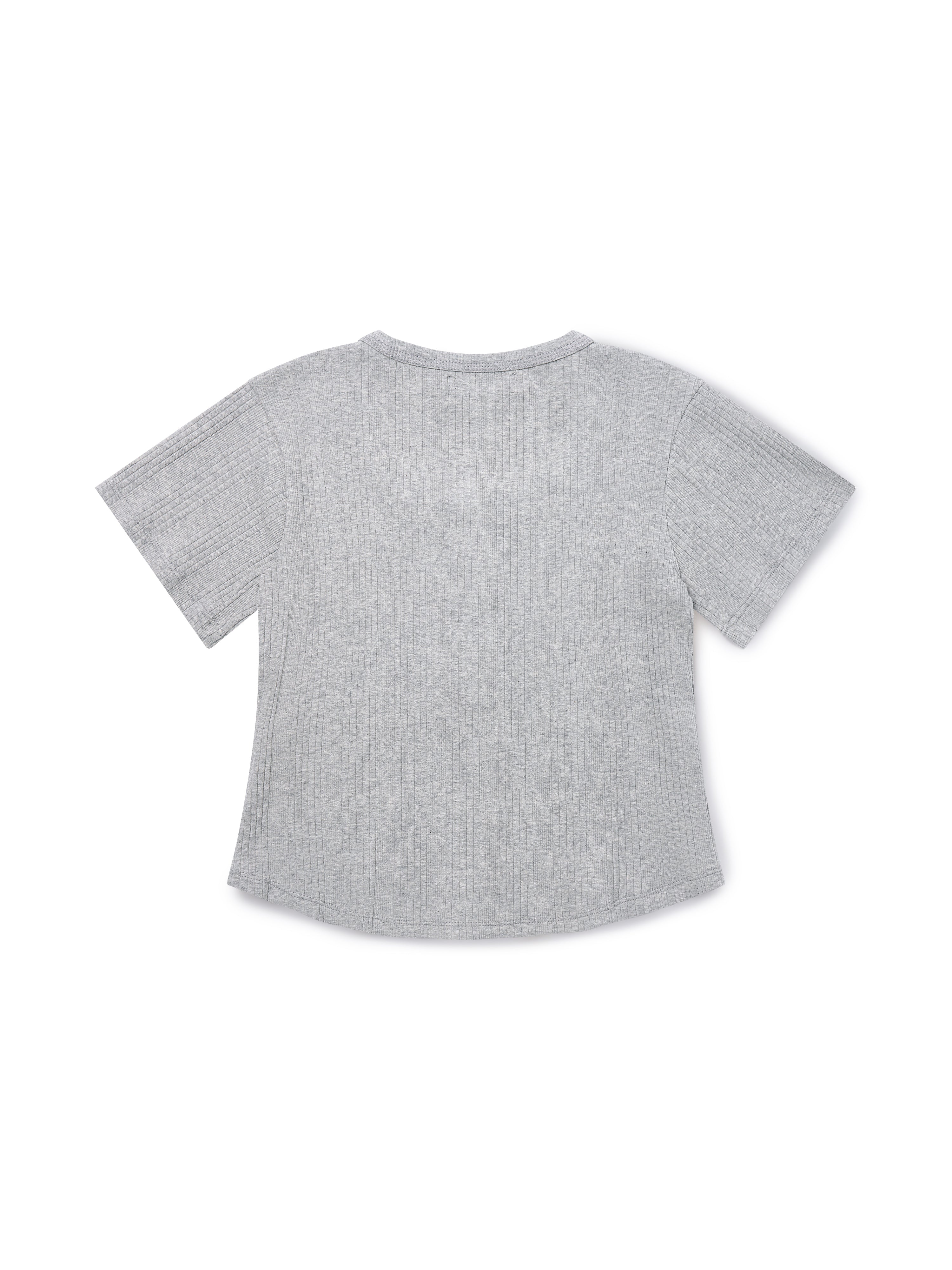 Square Henley-neck T-Shirt [Gray]