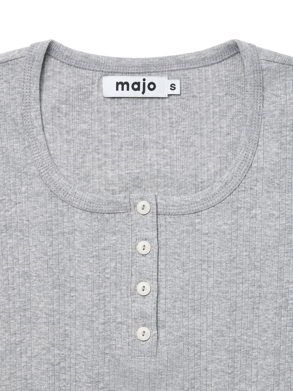 Square Henley-neck T-Shirt [Gray]