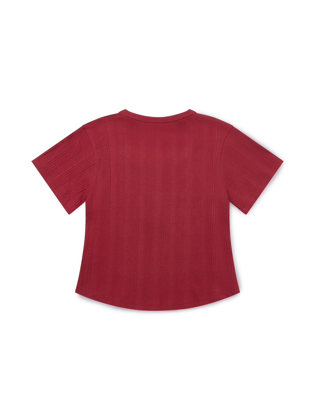 Square Henley-neck T-Shirt [Vintage red]