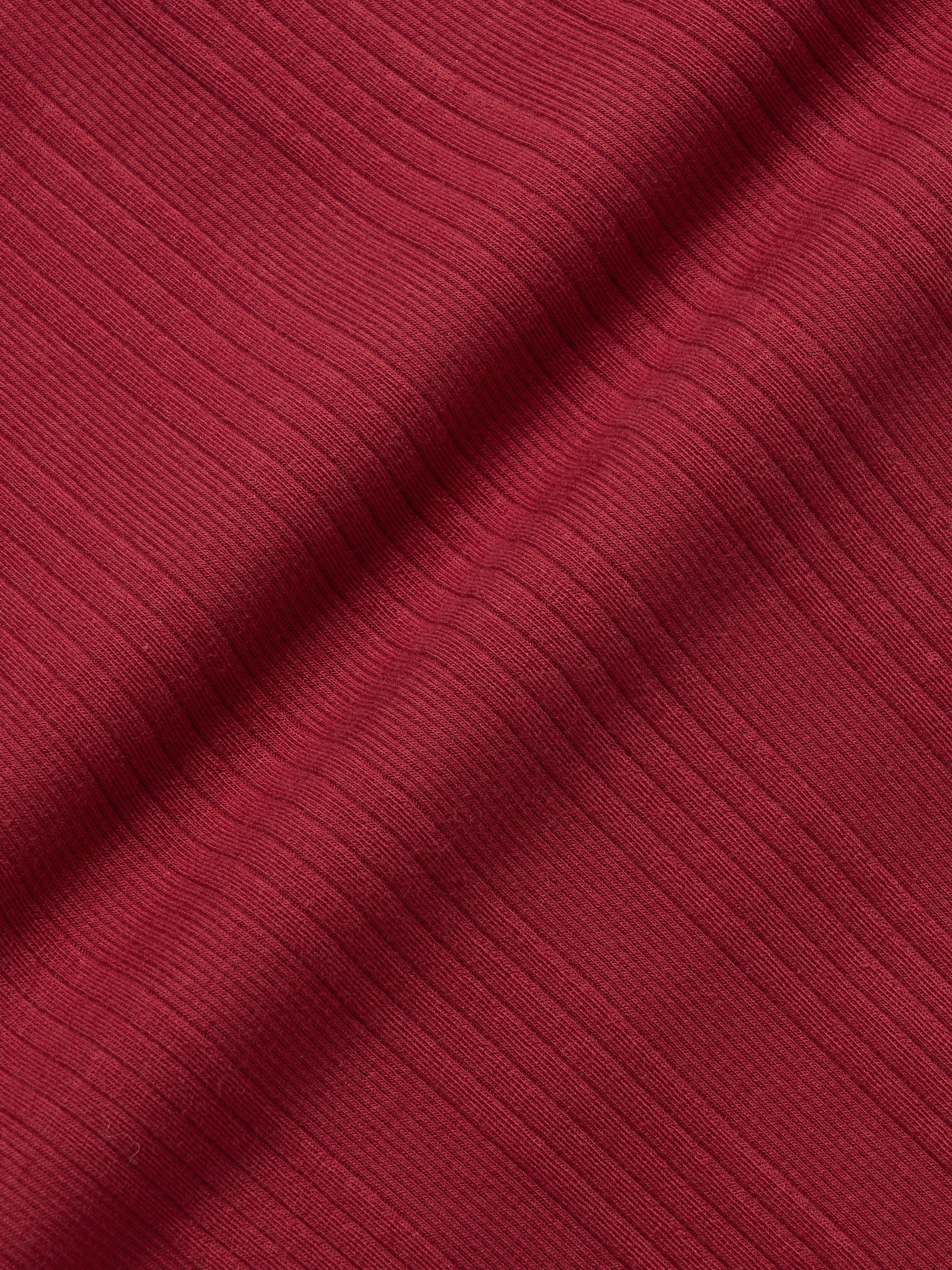 Square Henley-neck T-Shirt [Vintage red]