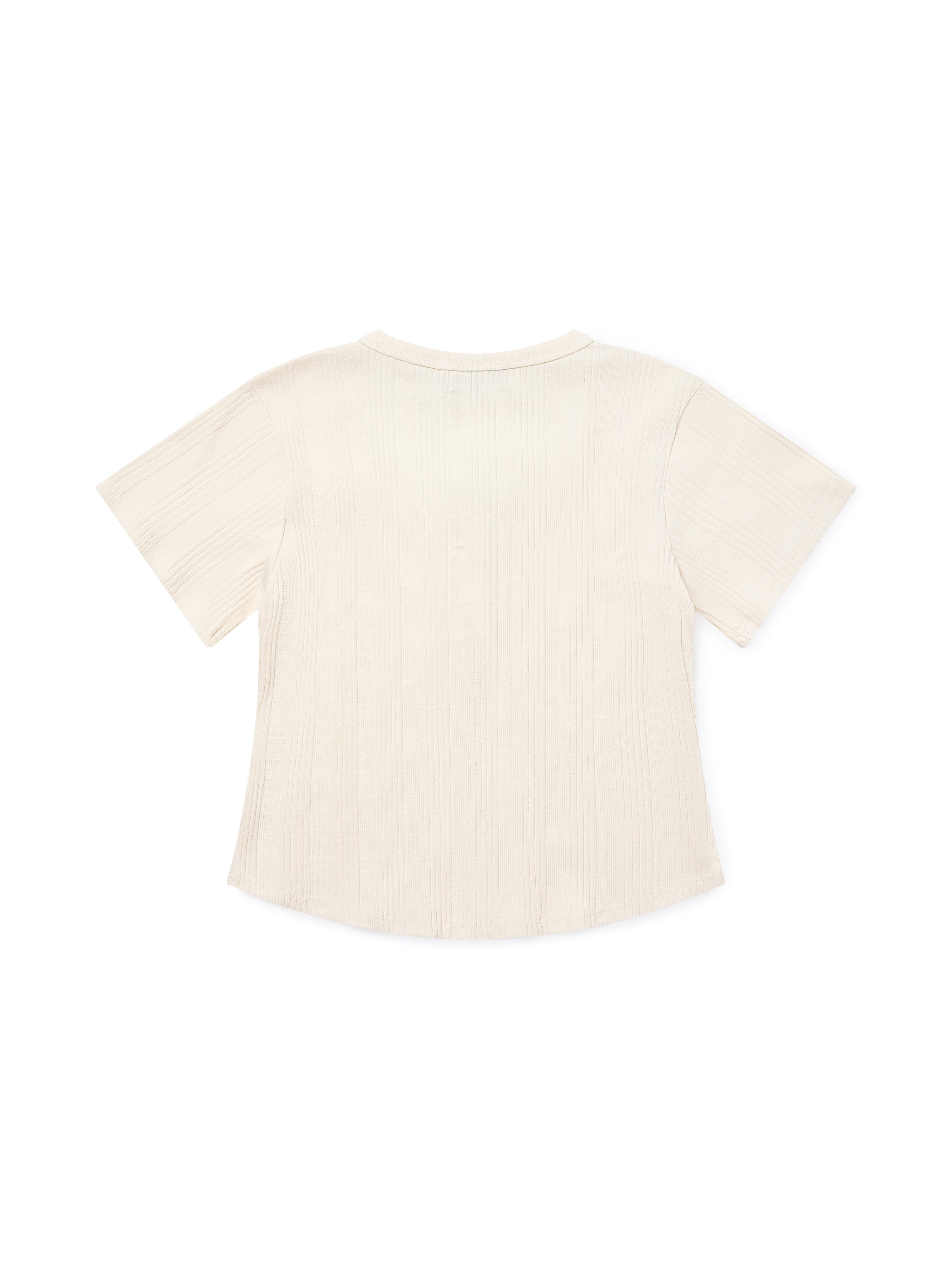 Square Henley-neck T-Shirt [Ivory]