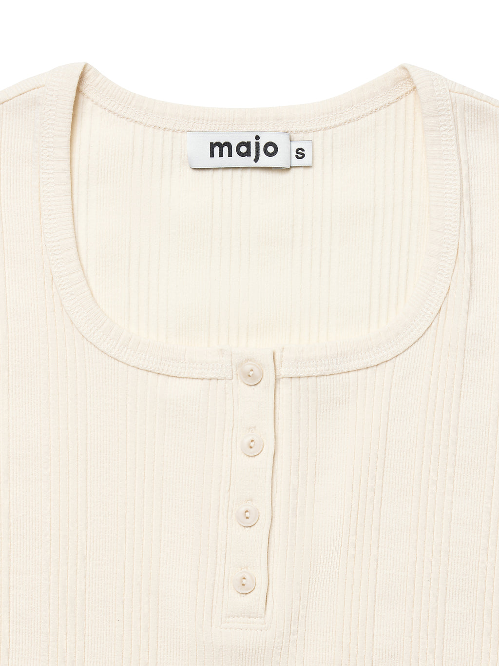 Square Henley-neck T-Shirt [Ivory]