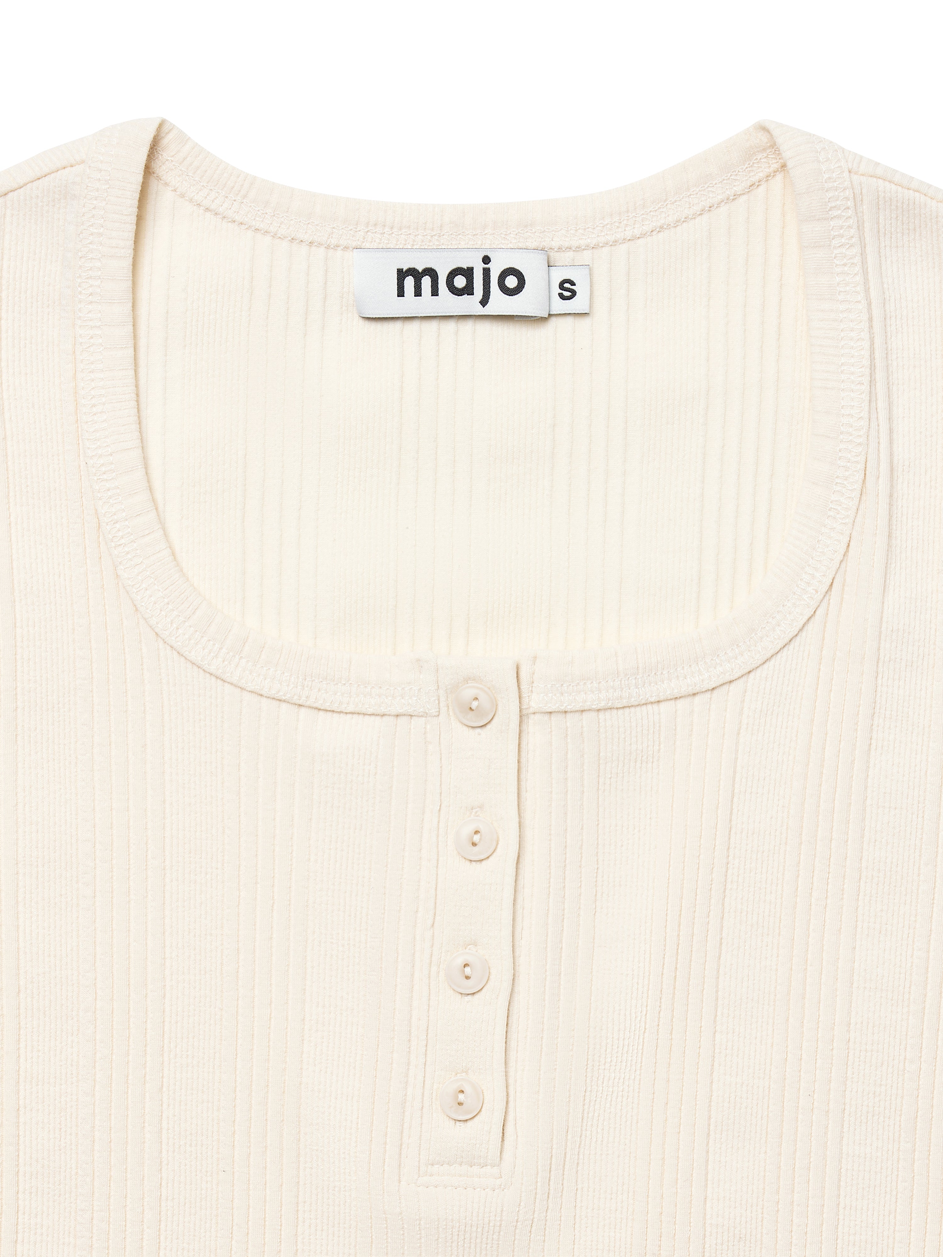 Square Henley-neck T-Shirt [Ivory]