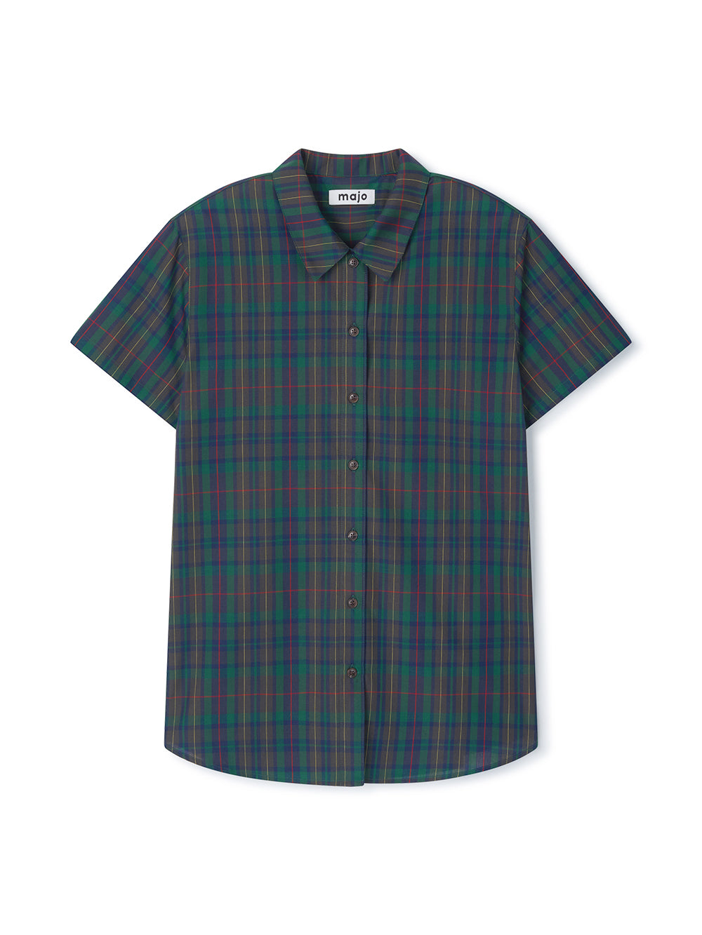 England Check Low-Collar Shirt