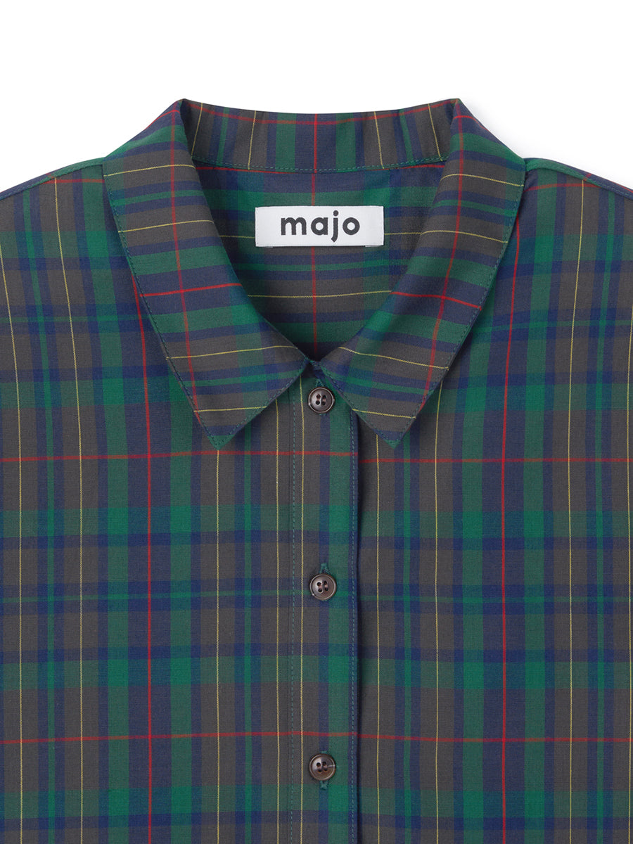 England Check Low-Collar Shirt